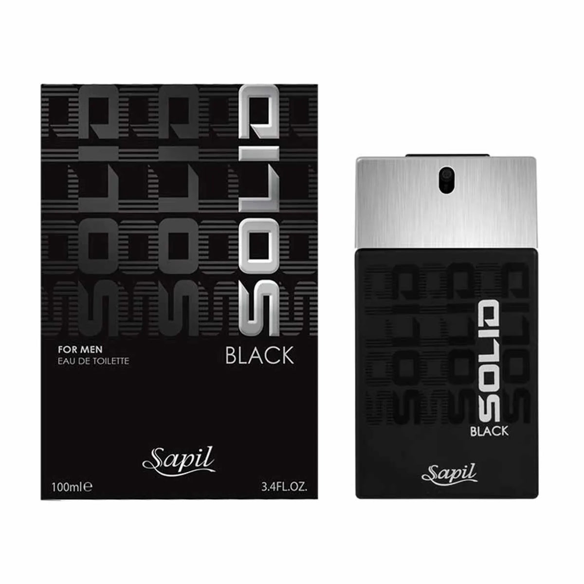 Sapil Solid Black Eau De Toilette for Men (100 ml) - main view