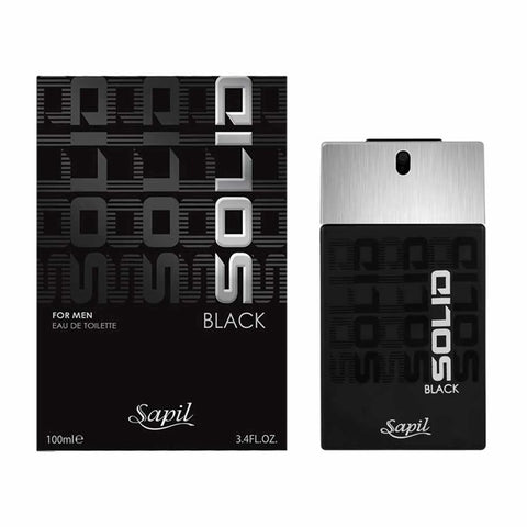 Sapil Solid Black Eau De Toilette for Men (100 ml) - main view