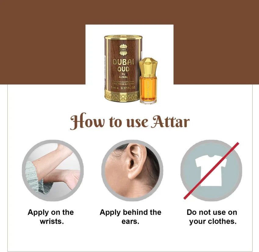 AJMAL DUBAI OUD Non-Alcoholic Concentrated Perfume LongLasting Attar Unisex-5 ML - view 4