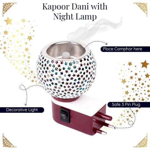 Prathna Electric Kapoor Dani Stand Kapur Incense Ceramic Night Light Burner - view 2