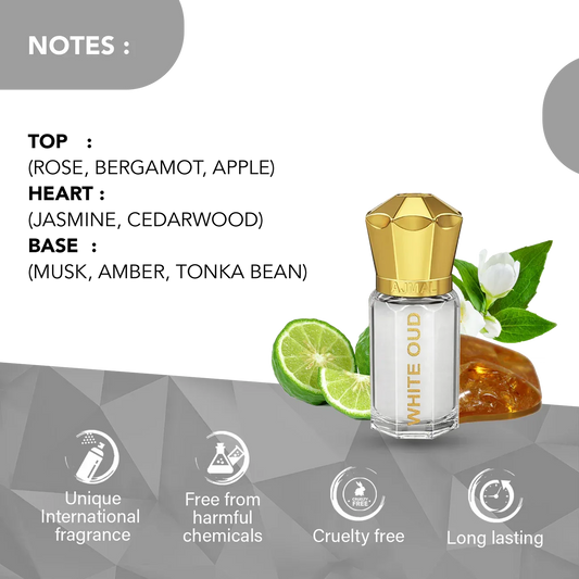 AJMAL WHITE OUD Non-Alcoholic Concentrated Long Lasting Attar for Unisex- 5 ML - view 2