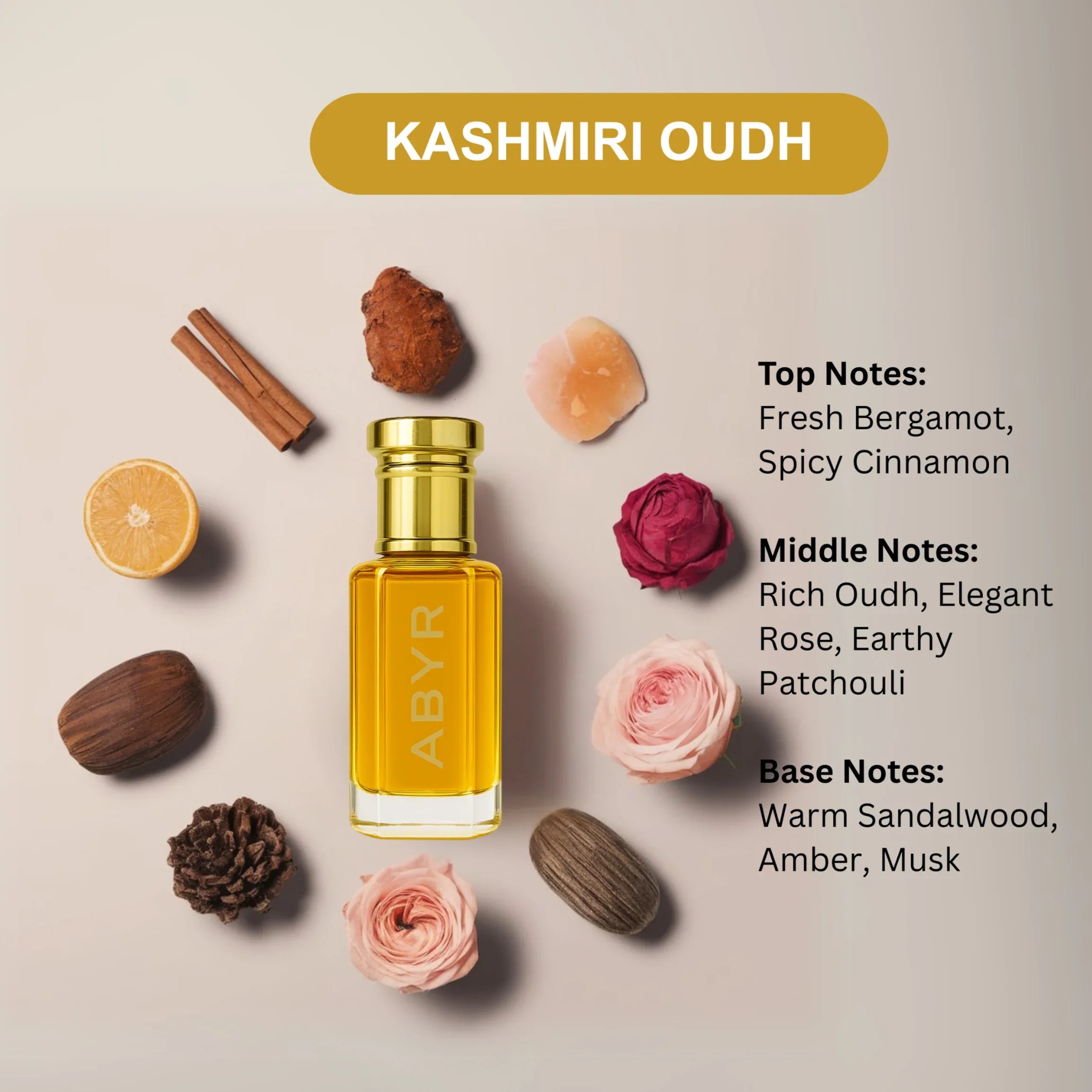 ABYR Kashmiri Oudh Attar – Pure & Long-Lasting Alcohol-Free Oudh Fragrance - 12ml view