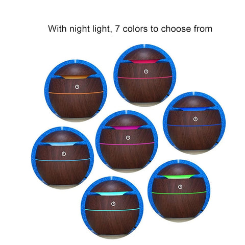 Steam Diffuser Cool Mist Humidifier – USB Rechargeable(Wood Grain, Round Ball) - view 3