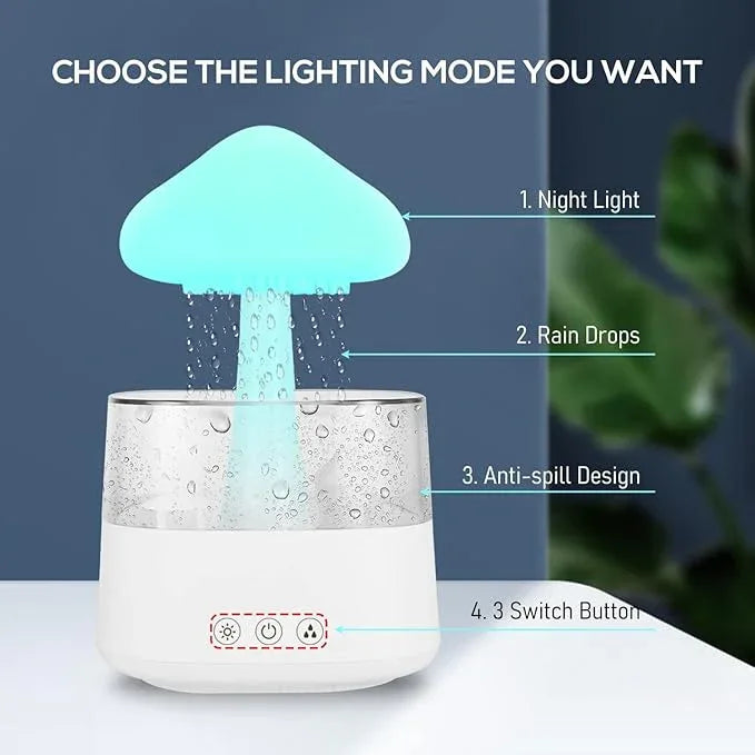 Rain Cloud Humidifier & Essential Oil Diffuser (450ml, White) - view 4