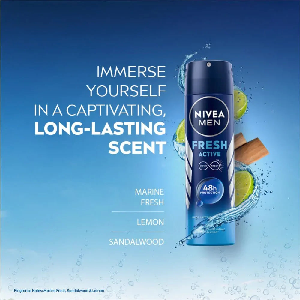NIVEA MEN Fresh Active Original 48 Hours Deodorant, 150 ml - view 2