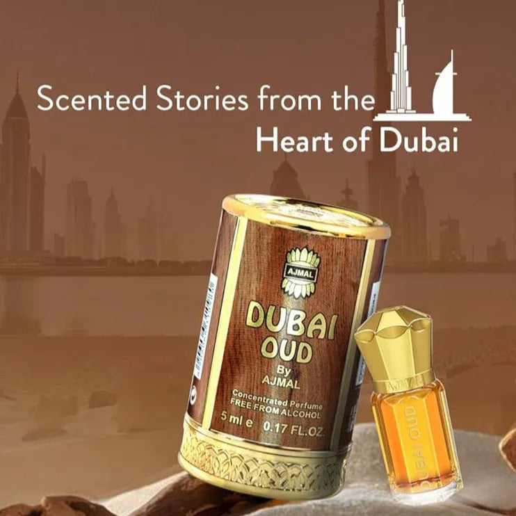 AJMAL DUBAI OUD Non-Alcoholic Concentrated Perfume LongLasting Attar Unisex-5 ML - main view