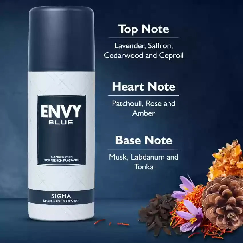 Envy Blue Sigma Deo Body Spray - For Men (165 ml) - view 2