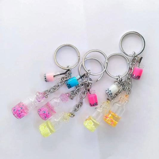 Mini Bottle Keychain – Cute Single Jar Keyring (Random Color) - view 2