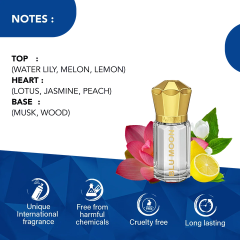 AJMAL BLU MOON Non-Alcoholic Concentrated Long Lasting Attar For Women - 5 ML - view 2