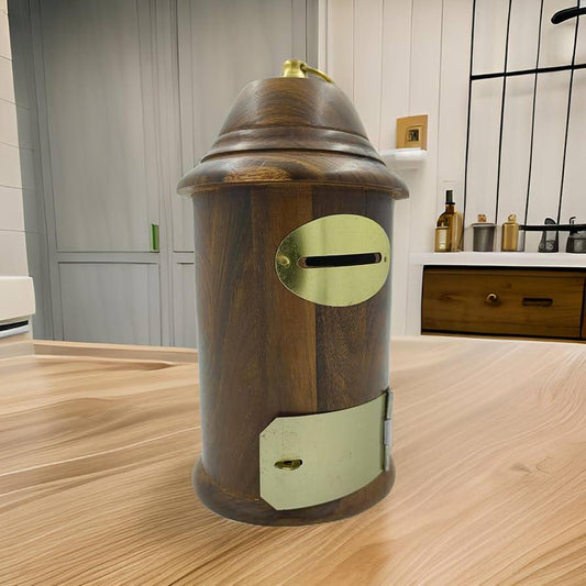 Handcrafted Wooden Money Letter Box - main view