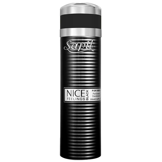 Sapil Nice Feeling Black Deodorant Body Spray for Men 200 ML - main view