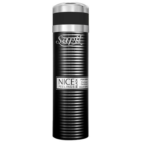 Sapil Nice Feeling Black Deodorant Body Spray for Men 200 ML - main view