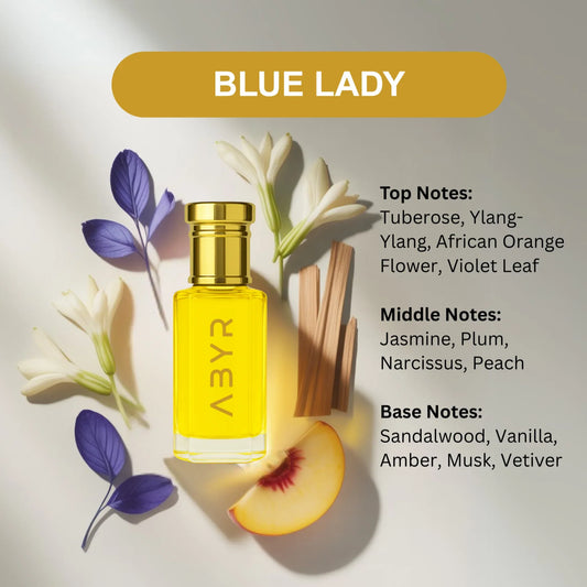 ABYR Blue Lady Attar – Alcohol-Free, Long-Lasting Floral & Musky Fragrance - 3ml view