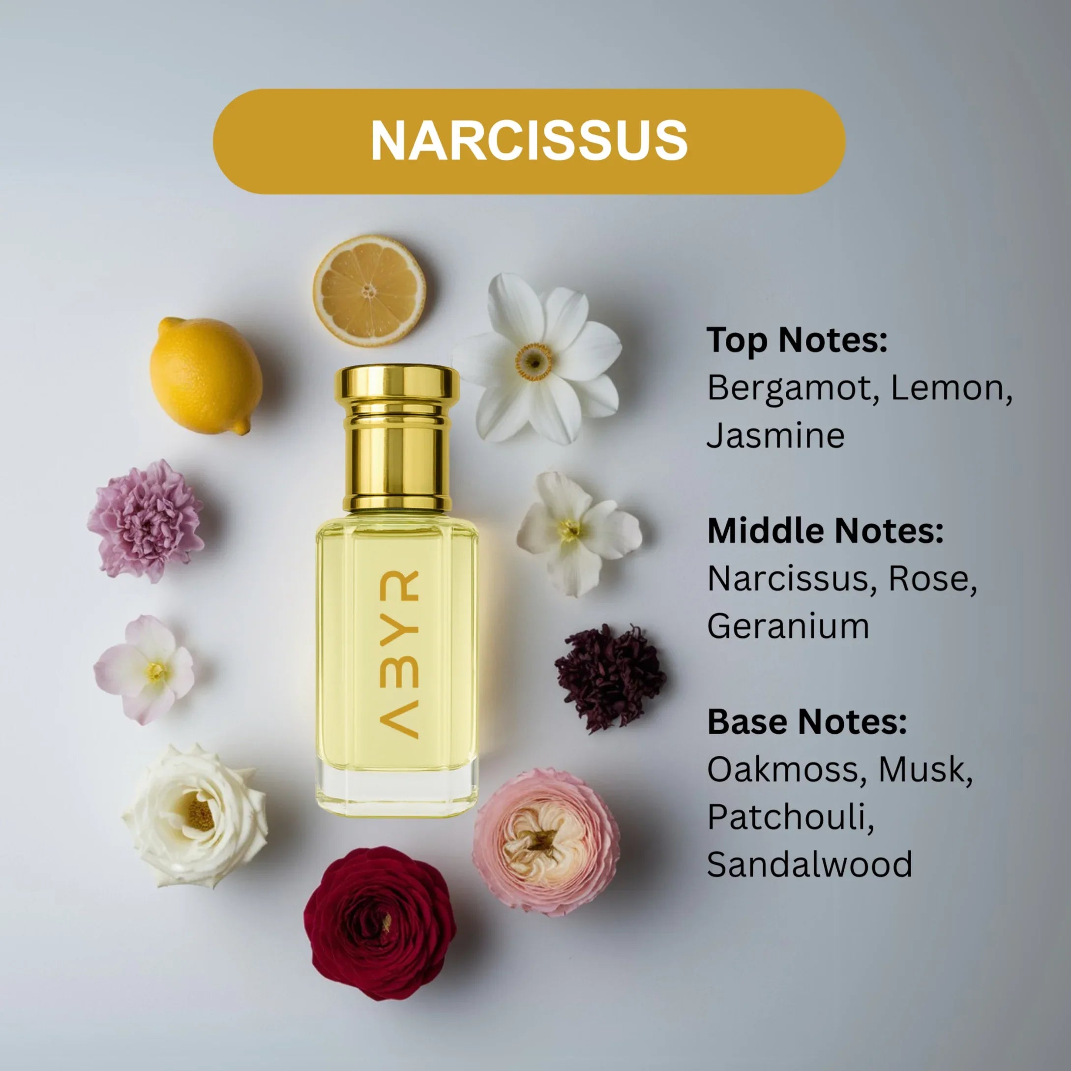ABYR Narcissus Attar – Alcohol-Free Floral & Woody Long-Lasting Perfume Oil - 3ml view