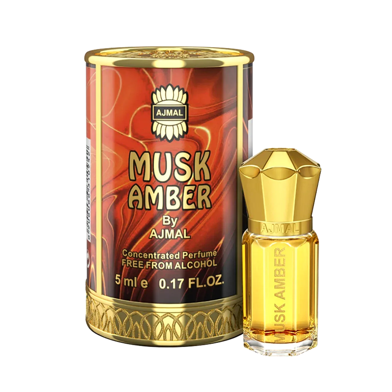AJMAL MUSK AMBER Non-Alcoholic Concentrated Long Lasting Attar For Men - 5 ML - view 3