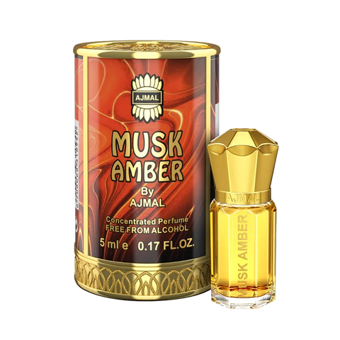 AJMAL MUSK AMBER Non-Alcoholic Concentrated Long Lasting Attar For Men - 5 ML - view 3