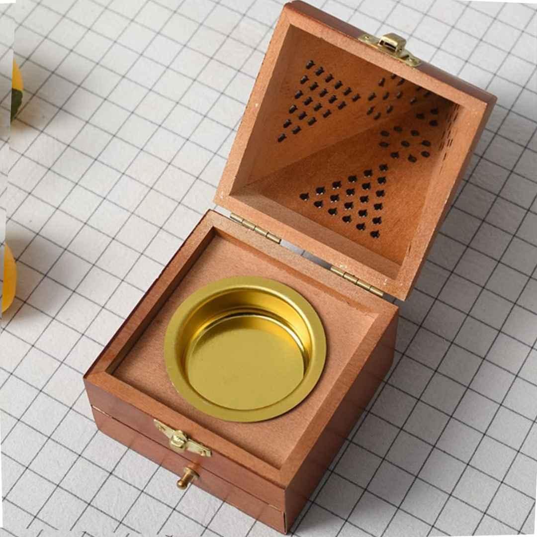 Wooden Loban Dhoop Stand Pyramid Shape, Dhoop Box Big - view 3