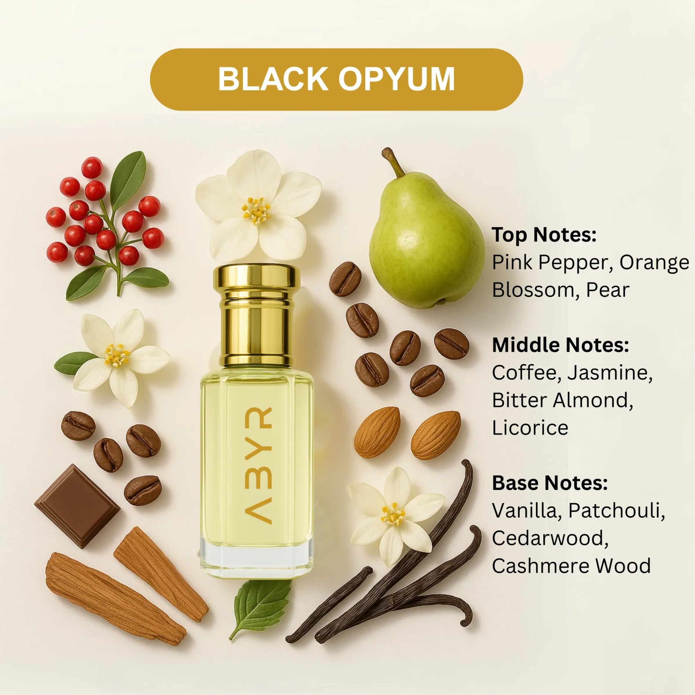 ABYR Black Opyum Attar – Long-Lasting & Alcohol-Free Perfume Oil for Men & Women - 6ml view