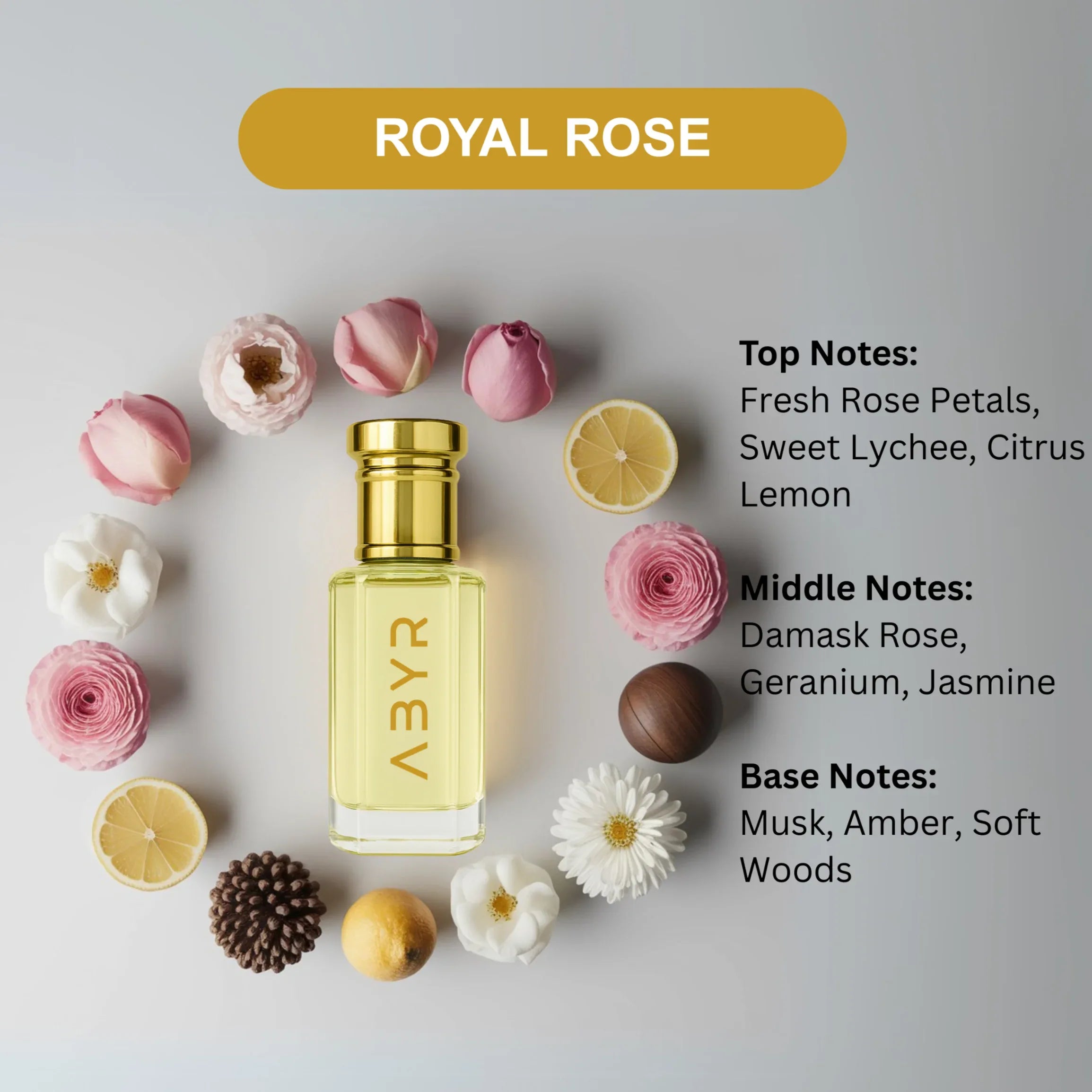 ABYR Royal Rose Attar – Alcohol-Free Pure Rose Fragrance for Women & Men - 12ml view